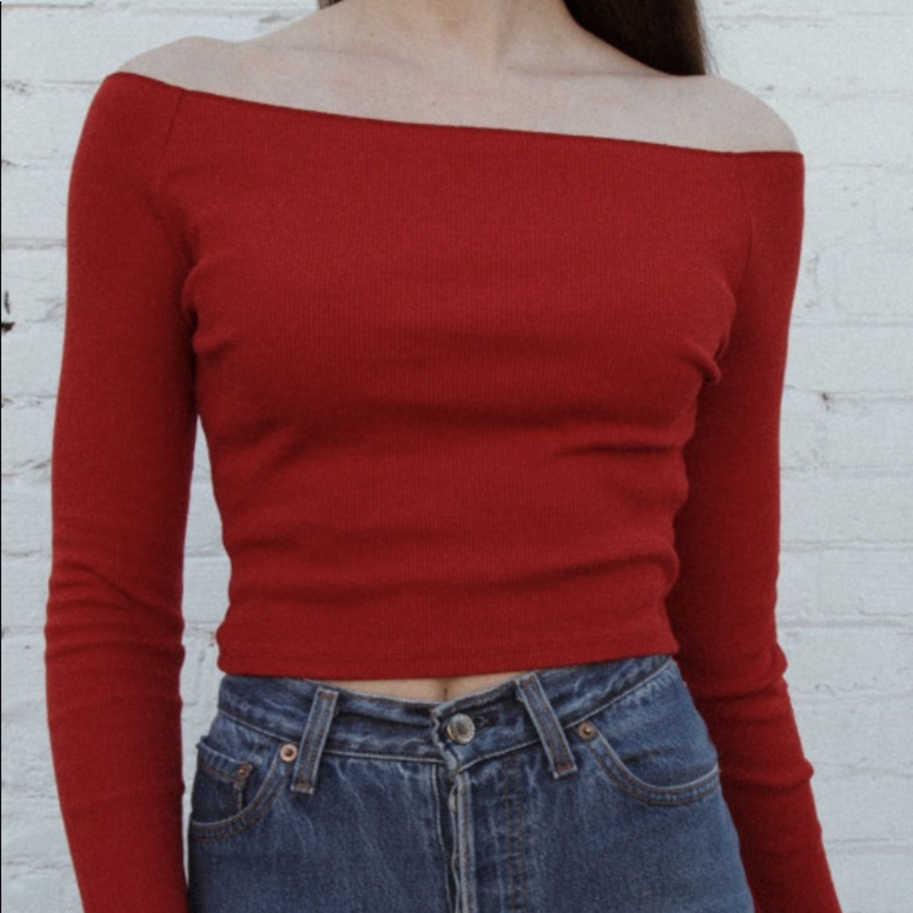 Brandy Melville Mayson Off The Shoulder Crop Top